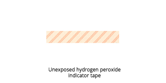 Unexposed hydrogen peroxide indicator tape