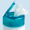 container of alcohol wipes
