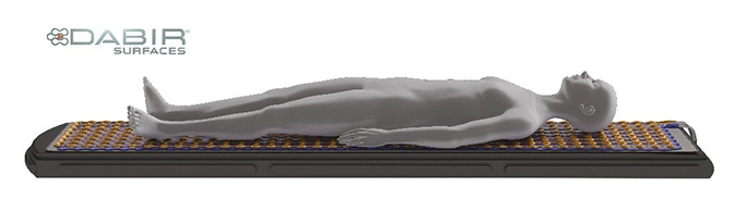Patient lying on a Dabir Surface