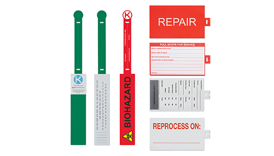 Family image of endoscope identification tags
