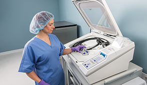 Cart-mounted for ease of installation near operating rooms or GI departments
