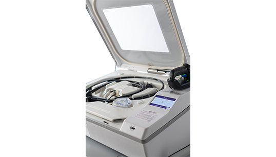 Cart-mounted for ease of installation near operating rooms or GI departments