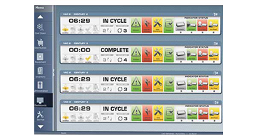 display screen with charts
