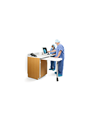 Ergonomic height allows the entire OR staff to comfortably use the station.