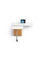 Flexible, mobile surface gives the circulating nurse an extra 28” x 28” writing surface that easily stores when not needed.