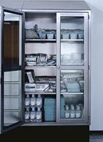 Integral adjustable shelves adapt to fit your OR storage needs
