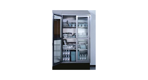 Integral adjustable shelves adapt to fit your OR storage needs