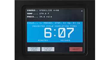 Small Steam Sterilizer control screen