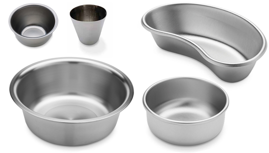 Basins, bowls, and cups of various sizes. 