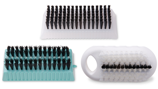 Hand and nail brushes for the operating room.