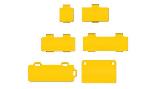 Plastic surgical instrument tray tags.