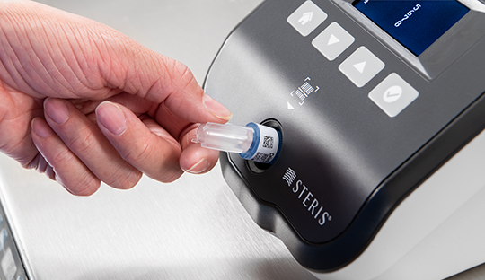  Biological indicator being inserted into a Celerity Incubator.