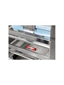 Compact design allows placement of an additional sterilization container not possible with larger test pack designs.