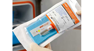 The pre-assembled challenge pack provides the same challenge as the worst case load for the V-PRO Low Temperature Sterilizers.