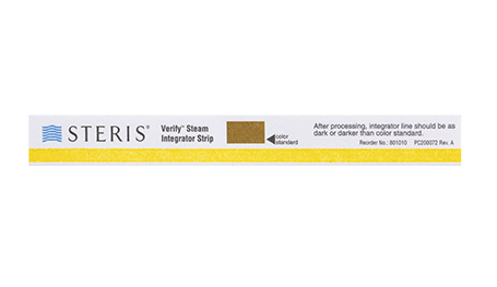 VERIFY Steam Integrator Strips for select steam sterilization cycles.
