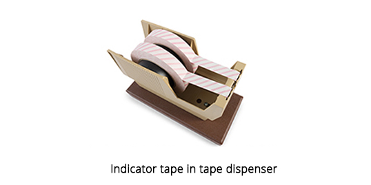 Indicator Tape in Tape Dispenser