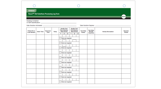 Cycle Log Forms Steris