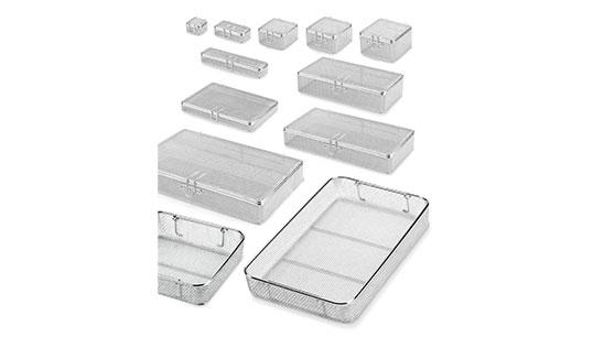 Sterilization trays in a variety of sizes