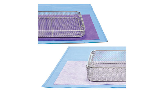 Tray mat under a sterilization tray