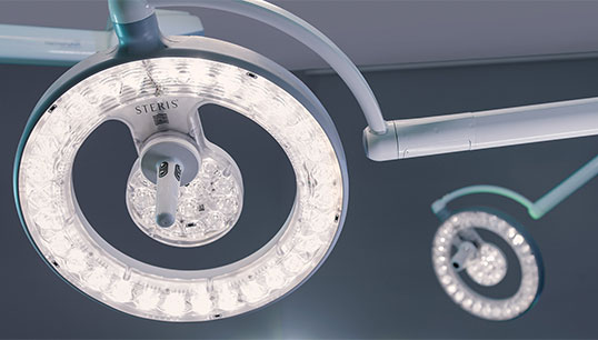 HarmonyAIR A-Series LED surgical light is a ceiling-mounted surgical light
