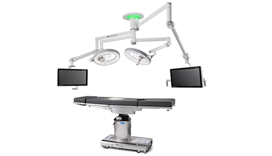 HarmonyAIR A-Series surgical lamp is a ceiling-mounted surgical light