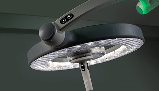 HarmonyAIR A-Series operating room light has a unique peninsula design.