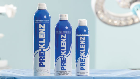 Pre-Klenz point of use processing gel bottles in different sizes