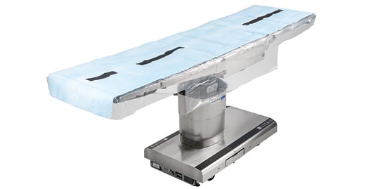 drape fully extended on velcro table only