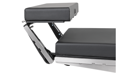 Surgical table headrest for anesthesia provider positioning
