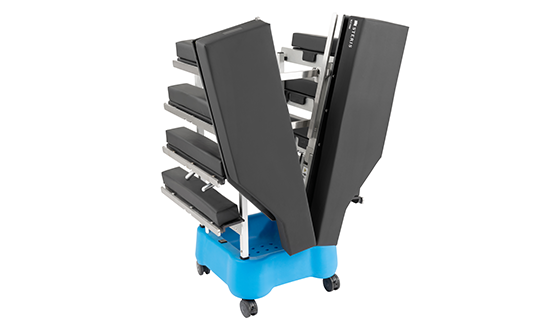 Split Legs stored on accessory cart