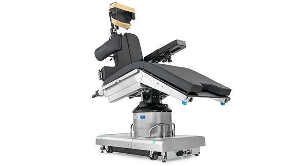 Surgical Table upright in chair position with arm rests