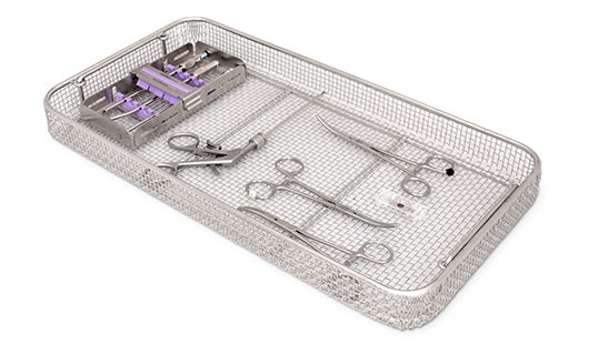 Cleaning indicator used for testing the effective removal of soil from surgical instruments.