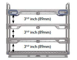 Space Between Shelves: 3 inches (89mm)