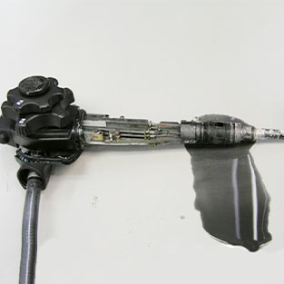 Fluid in the control body of a flexible endoscope