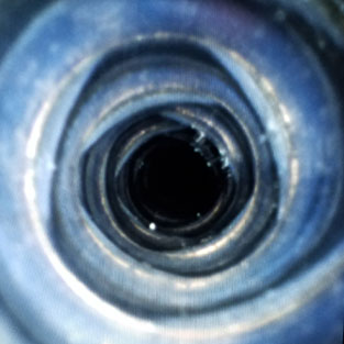 Scratched working channel of a Flex endoscope